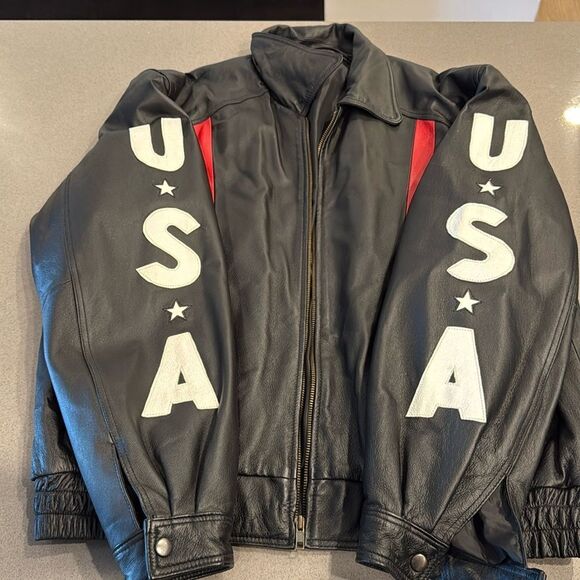 USA Leather Bomber Eagle Jacket - Picture 5 of 12